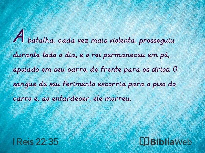 I Reis 22:35 em imagem para compartilhar