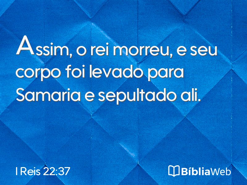 I Reis 22:37 em imagem para compartilhar