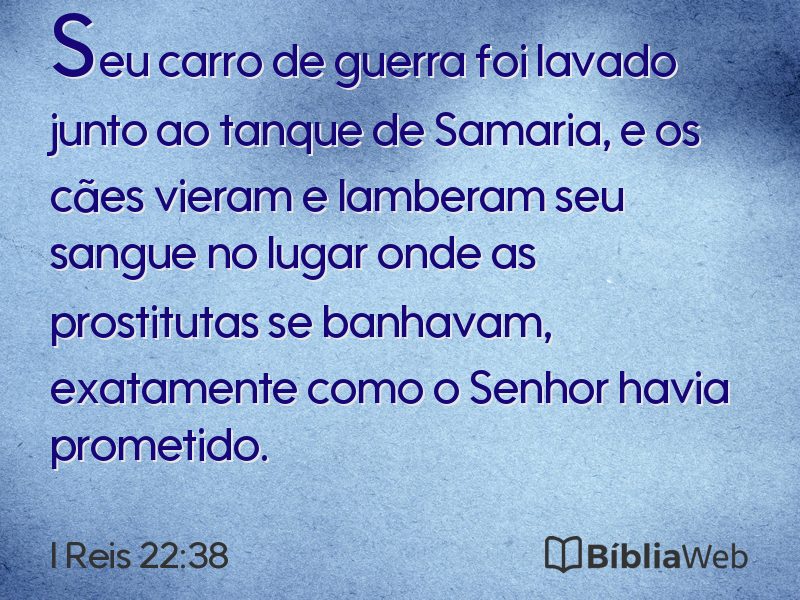 I Reis 22:38 em imagem para compartilhar