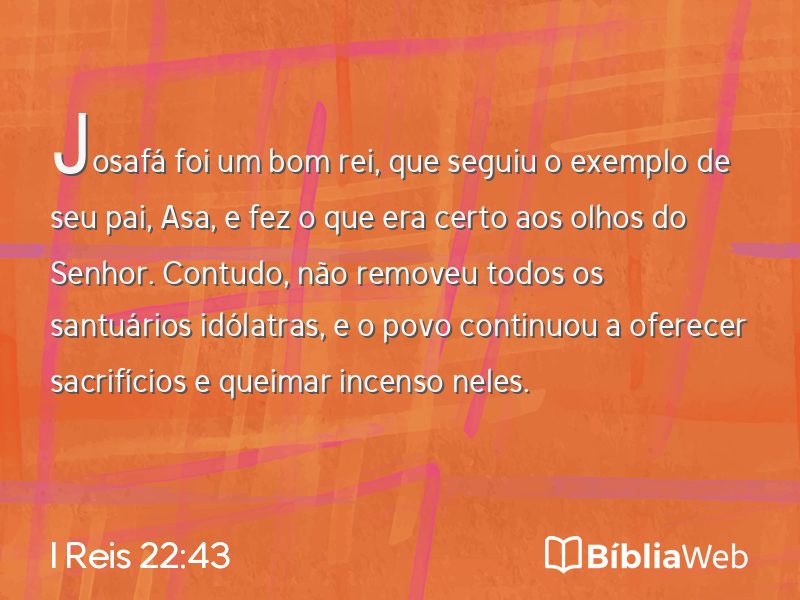 I Reis 22:43 em imagem para compartilhar