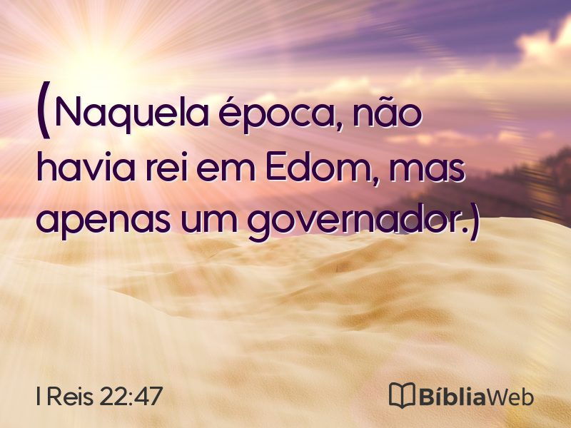 I Reis 22:47 em imagem para compartilhar