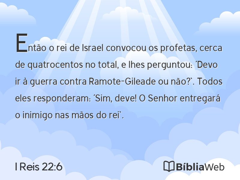 I Reis 22:6 em imagem para compartilhar