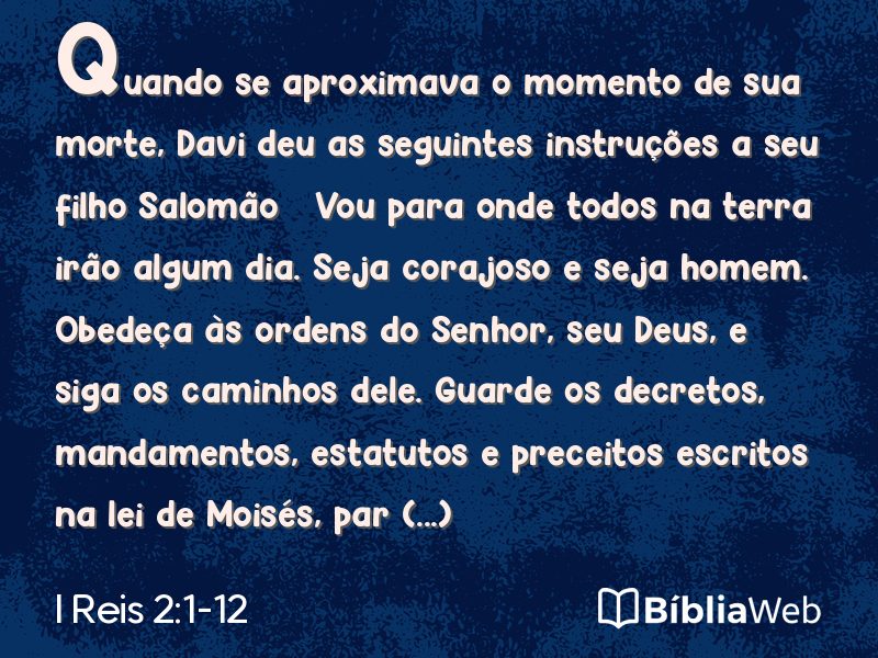 I Reis 2:1-12 em imagem para compartilhar