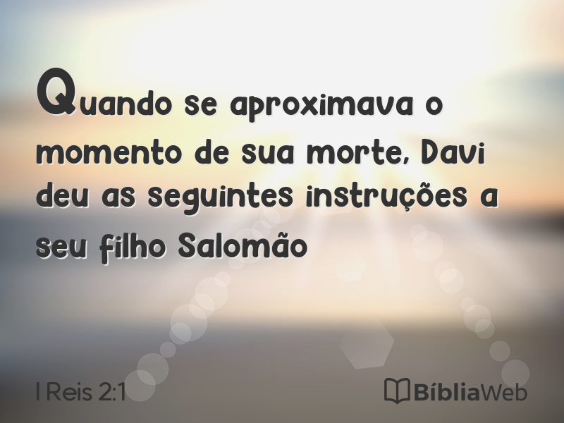 I Reis 2:1 em imagem para compartilhar