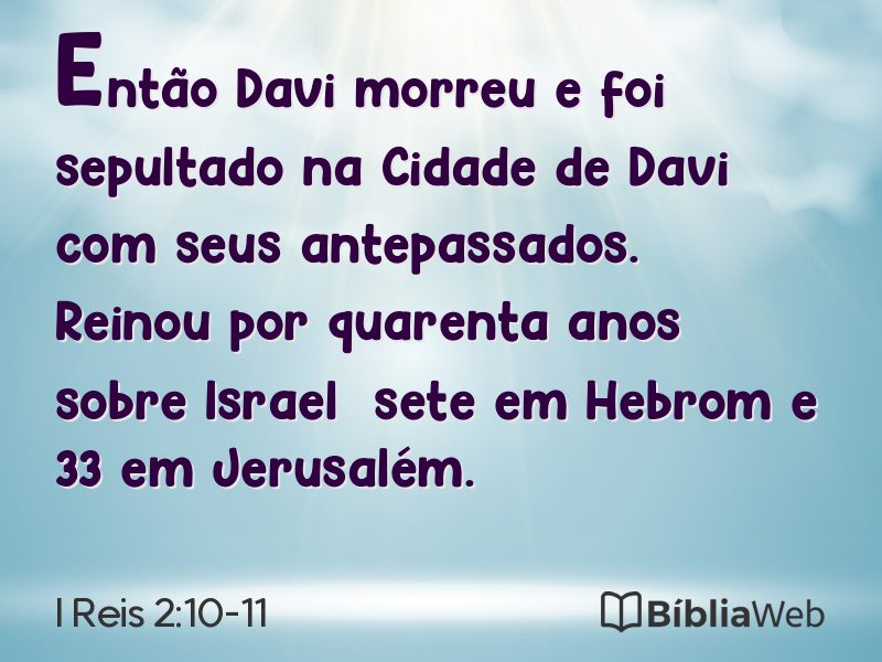 I Reis 2:10-11 em imagem para compartilhar