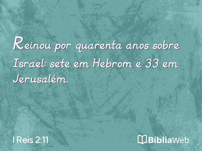 I Reis 2:11 em imagem para compartilhar