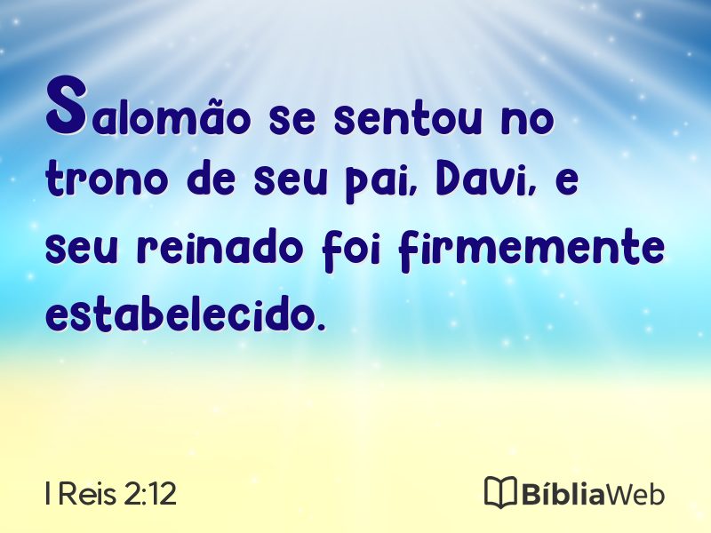 I Reis 2:12 em imagem para compartilhar
