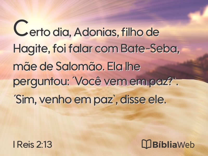 I Reis 2:13 em imagem para compartilhar