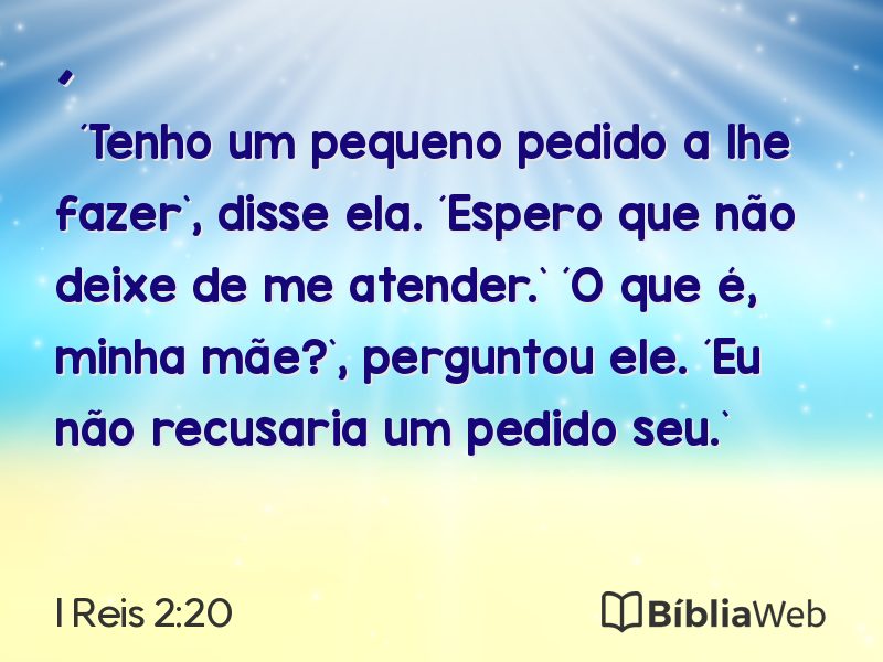 I Reis 2:20 em imagem para compartilhar