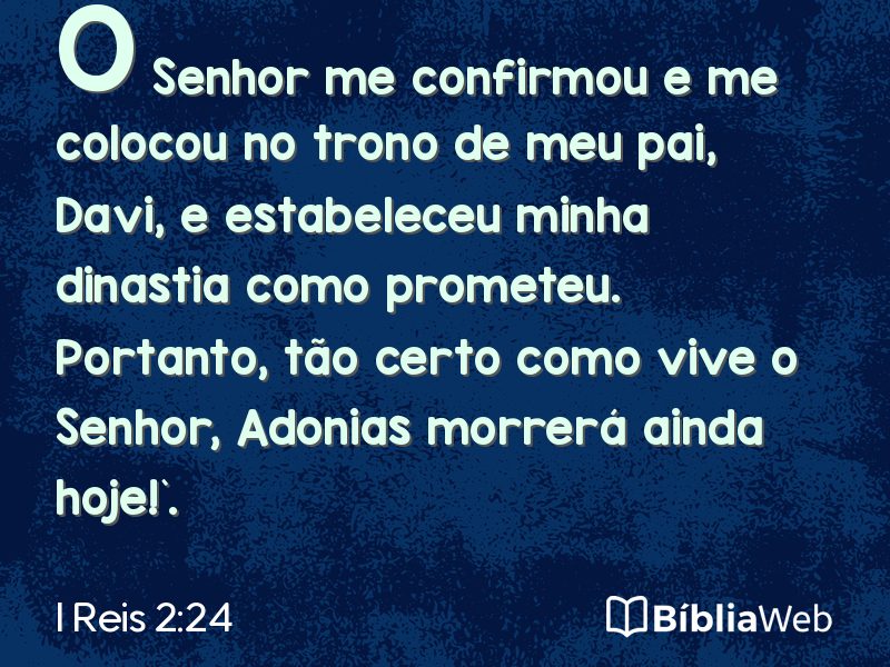 I Reis 2:24 em imagem para compartilhar