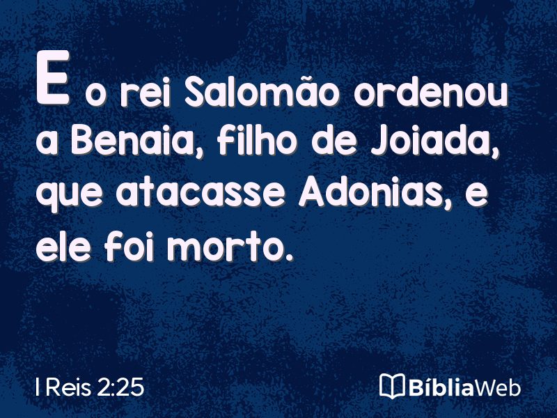 I Reis 2:25 em imagem para compartilhar