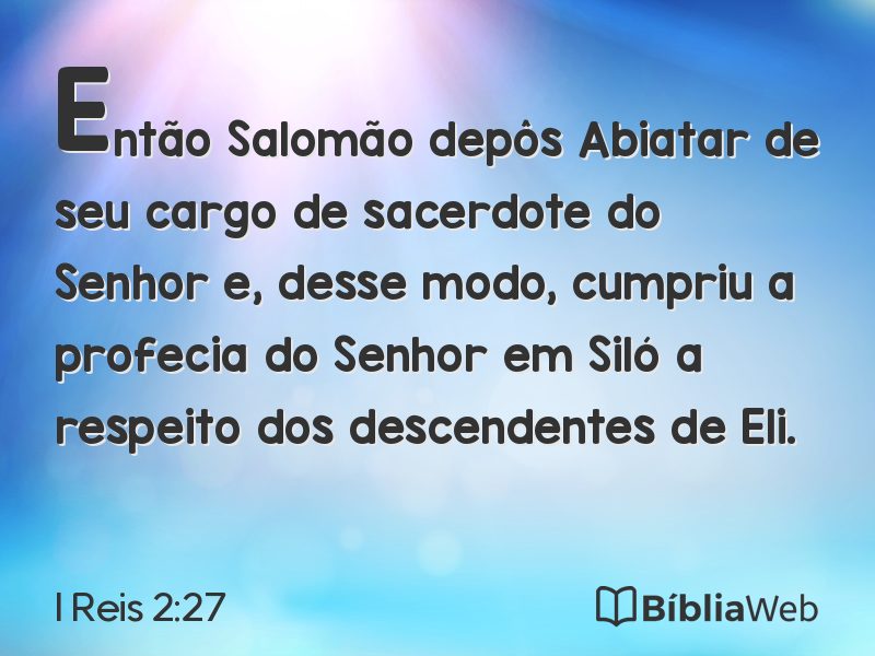 I Reis 2:27 em imagem para compartilhar