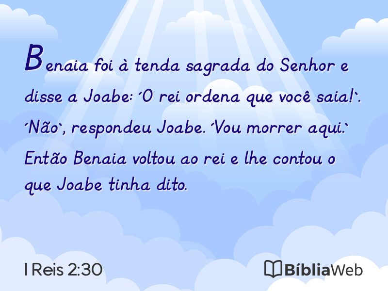 I Reis 2:30 em imagem para compartilhar
