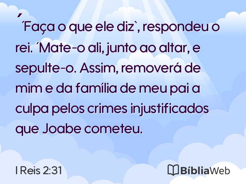 I Reis 2:31 em imagem para compartilhar