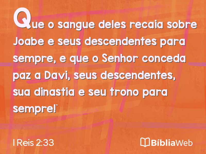 I Reis 2:33 em imagem para compartilhar