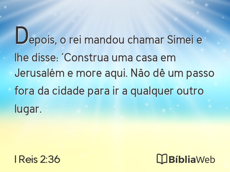 I Reis 2:36 em imagem para compartilhar