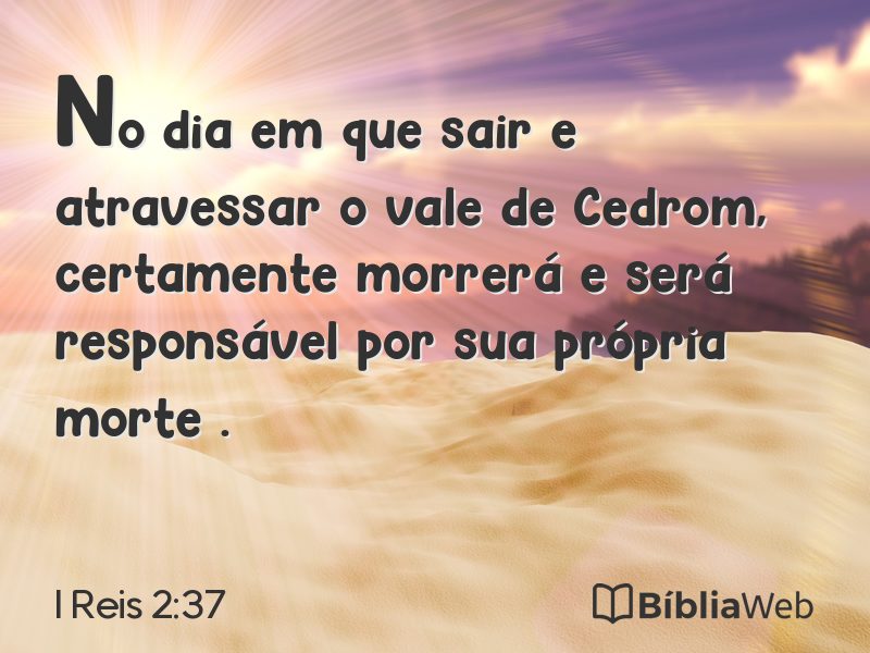 I Reis 2:37 em imagem para compartilhar
