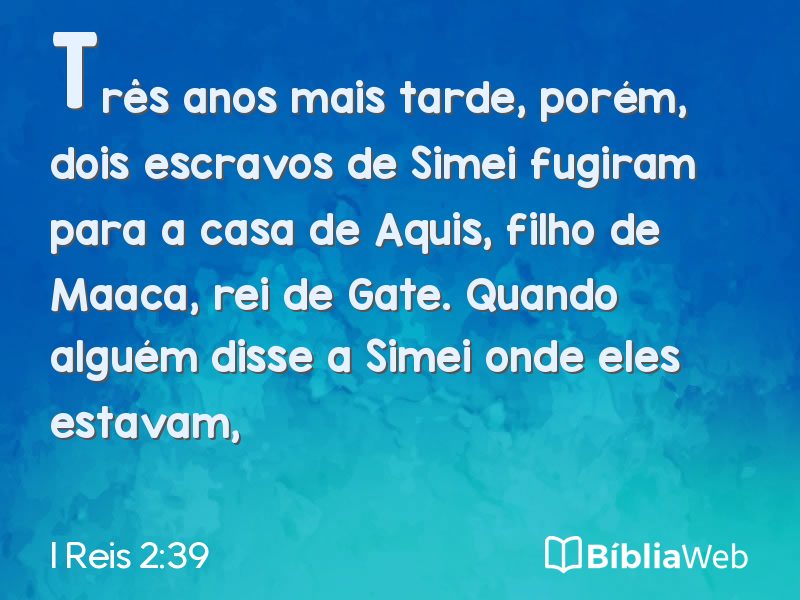 I Reis 2:39 em imagem para compartilhar