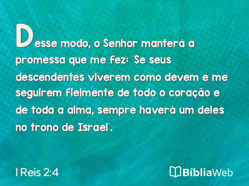 I Reis 2:4 em imagem para compartilhar