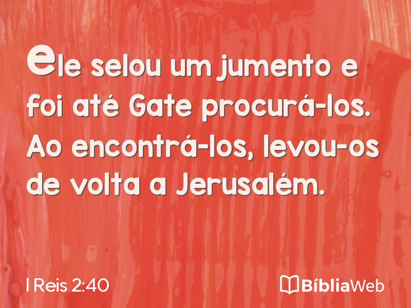 I Reis 2:40 em imagem para compartilhar