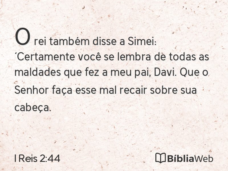 I Reis 2:44 em imagem para compartilhar