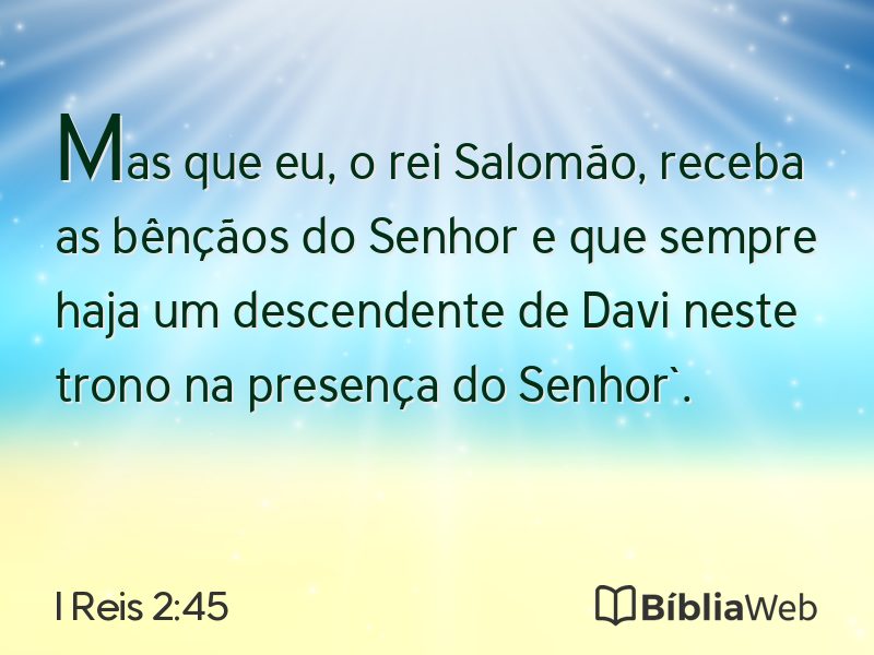 I Reis 2:45 em imagem para compartilhar
