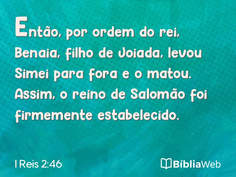 I Reis 2:46 em imagem para compartilhar
