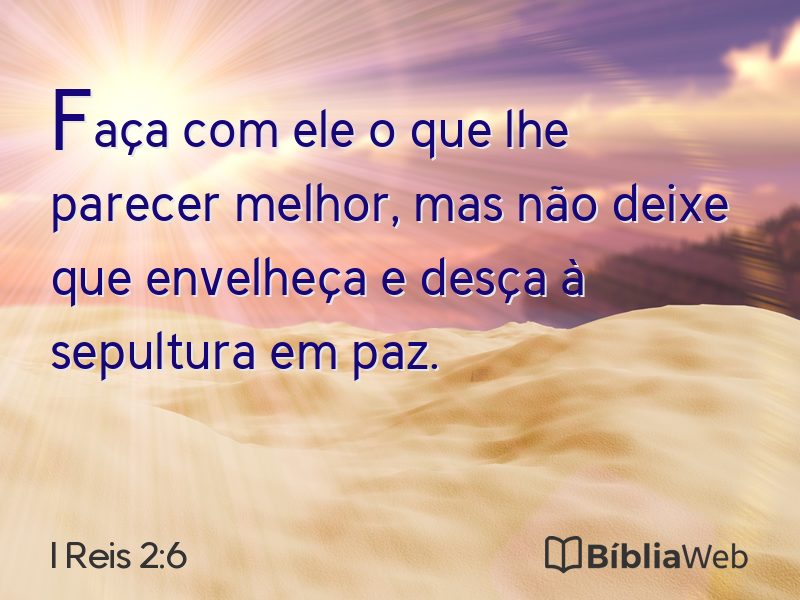 I Reis 2:6 em imagem para compartilhar
