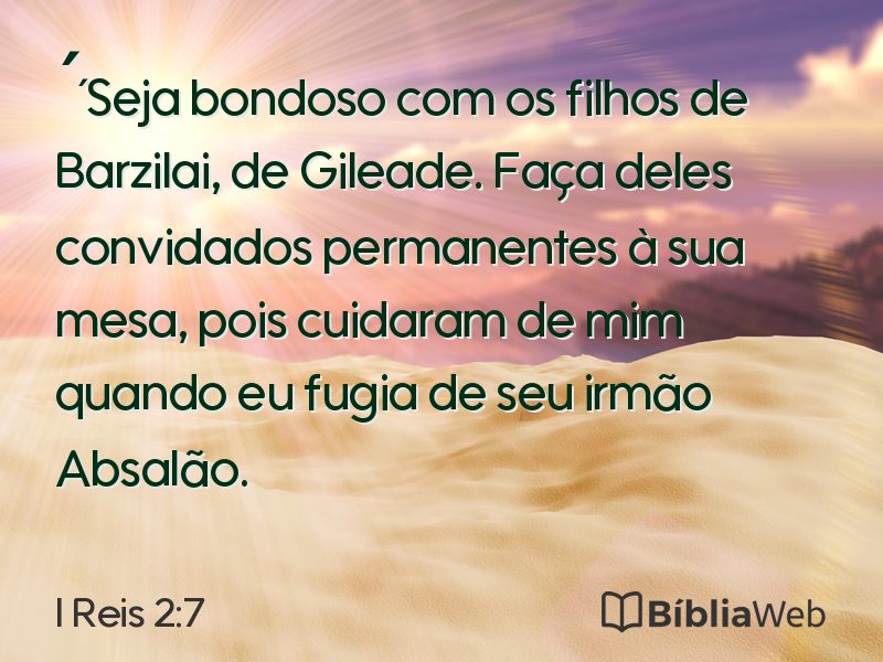 I Reis 2:7 em imagem para compartilhar