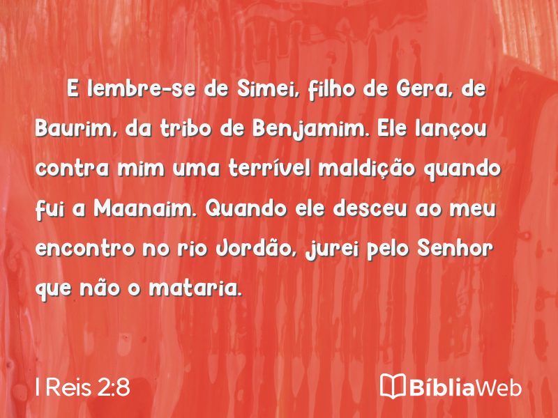 I Reis 2:8 em imagem para compartilhar