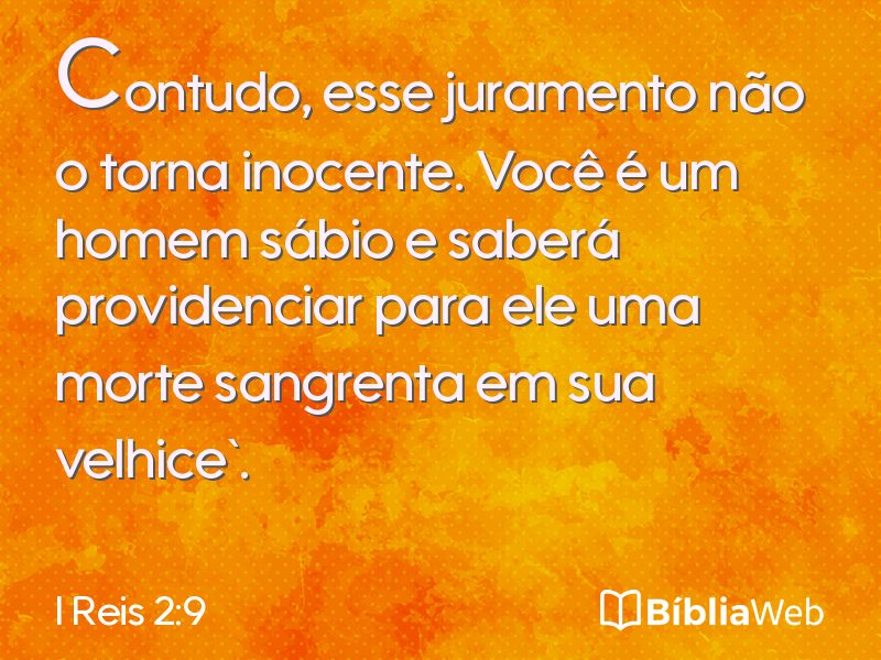 I Reis 2:9 em imagem para compartilhar