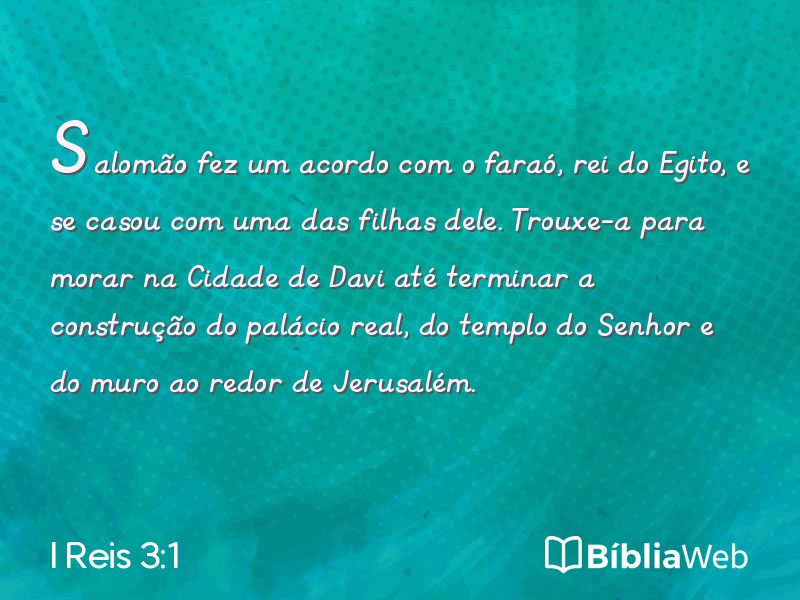 I Reis 3:1 em imagem para compartilhar