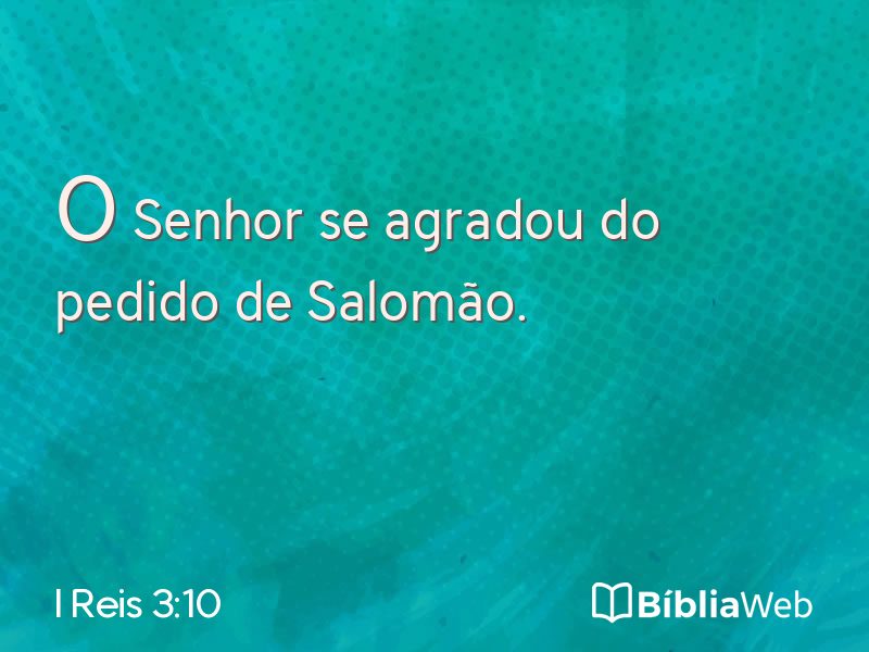 I Reis 3:10 em imagem para compartilhar