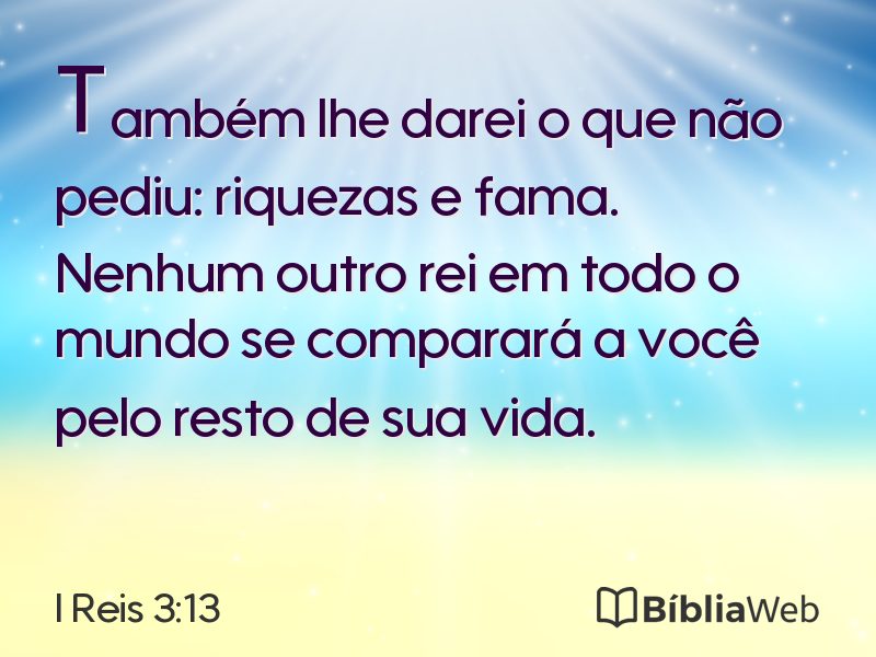 I Reis 3:13 em imagem para compartilhar