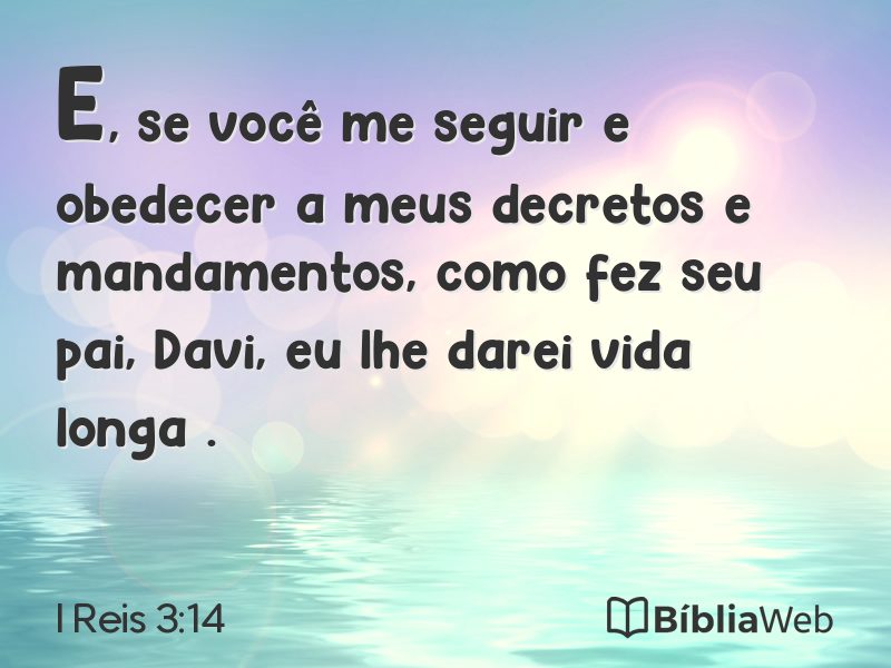 I Reis 3:14 em imagem para compartilhar