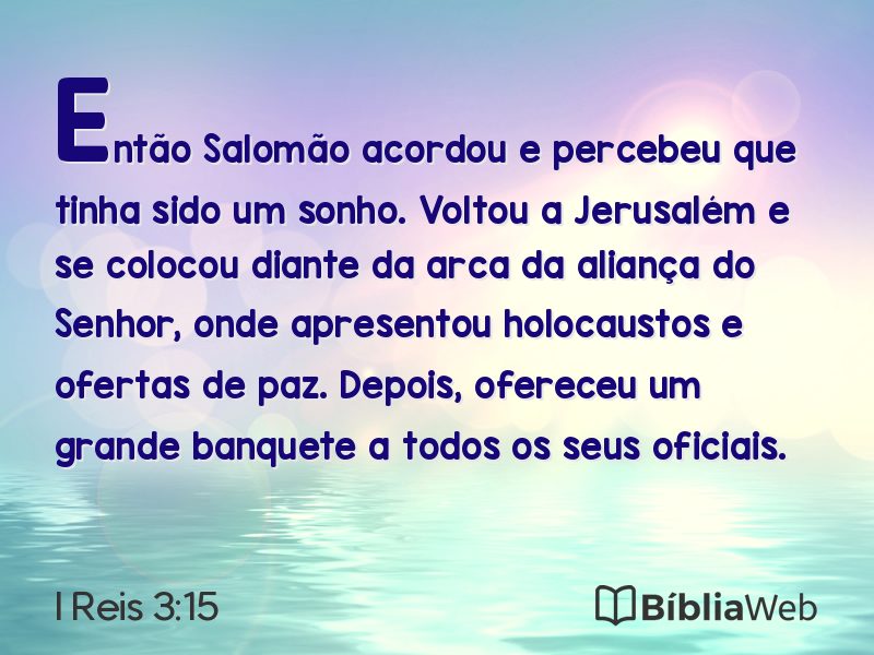I Reis 3:15 em imagem para compartilhar