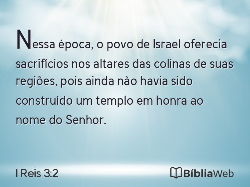 I Reis 3:2 em imagem para compartilhar