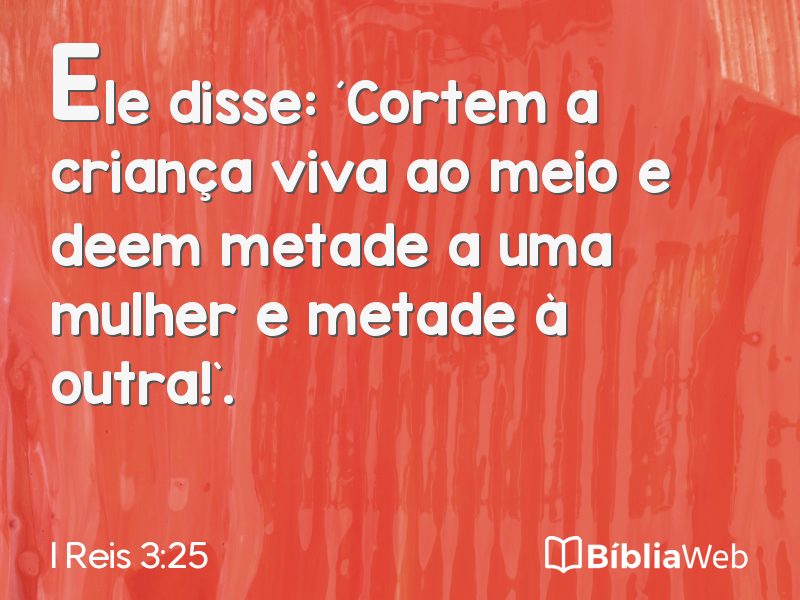 I Reis 3:25 em imagem para compartilhar