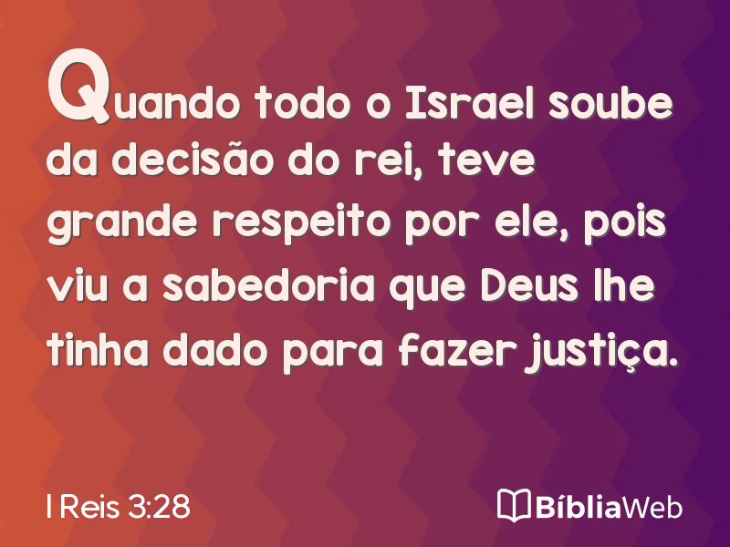I Reis 3:28 em imagem para compartilhar