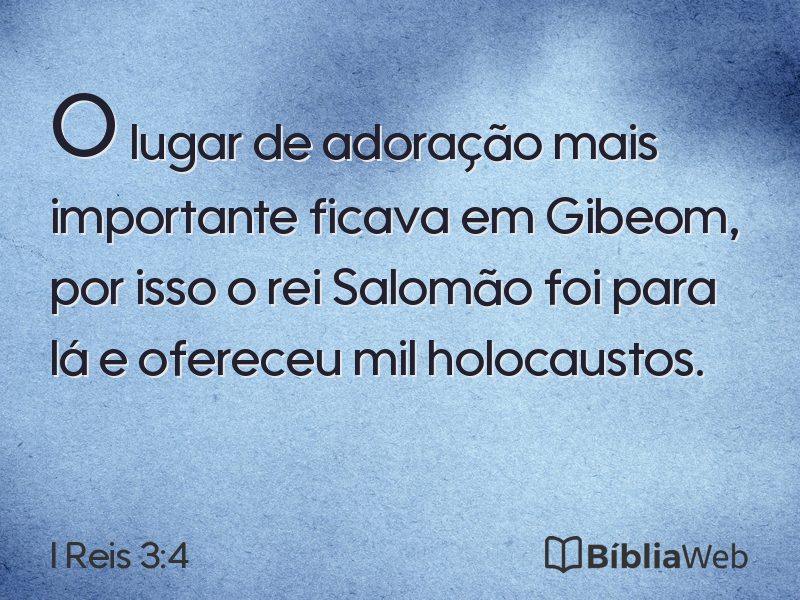 I Reis 3:4 em imagem para compartilhar