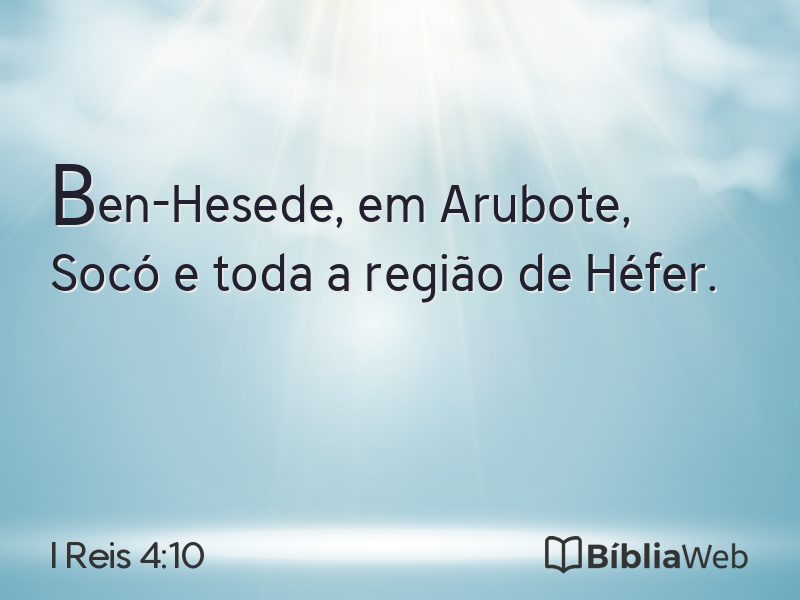 I Reis 4:10 em imagem para compartilhar