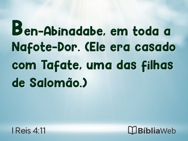 I Reis 4:11 em imagem para compartilhar
