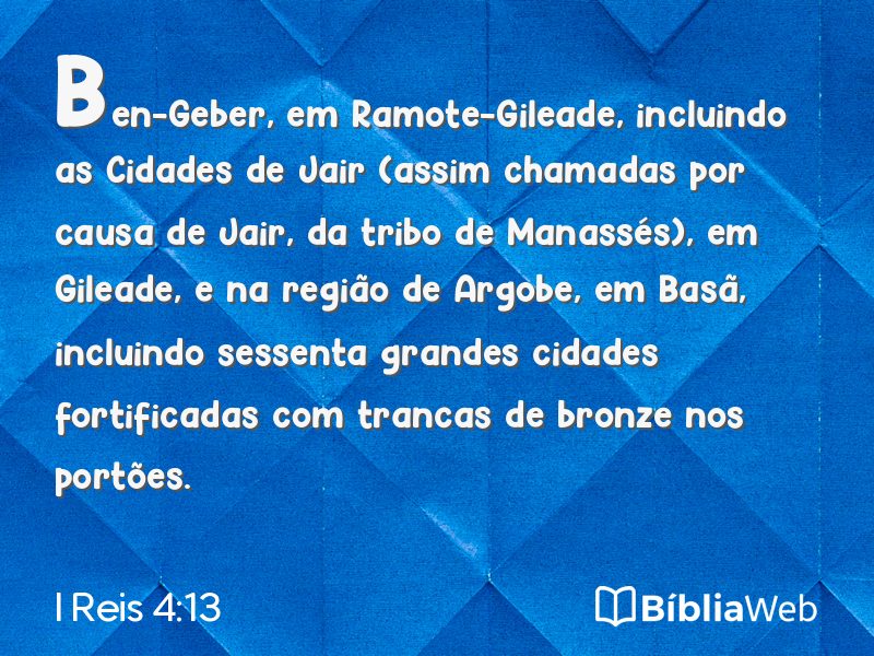 I Reis 4:13 em imagem para compartilhar