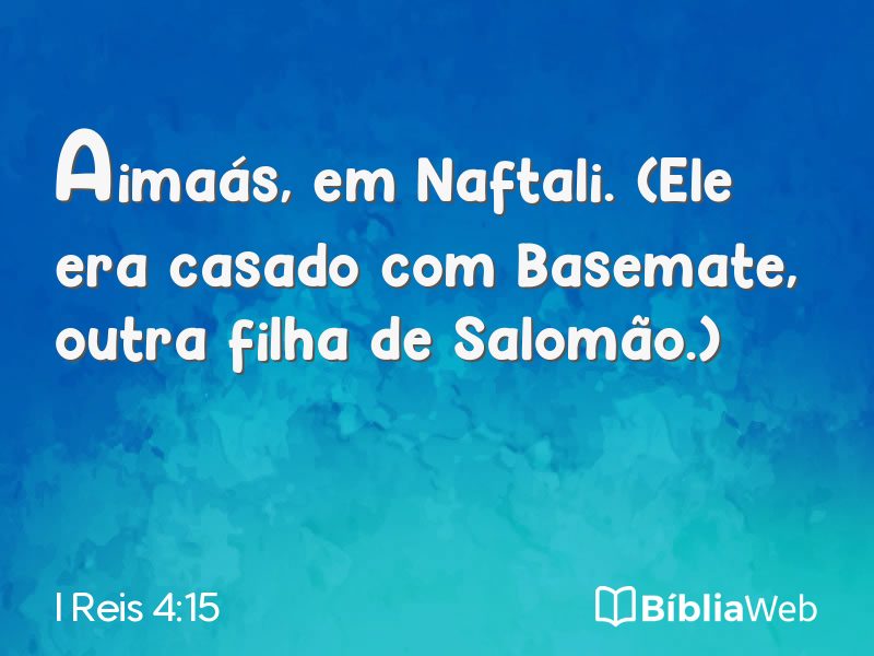 I Reis 4:15 em imagem para compartilhar