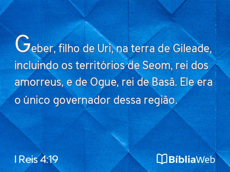 I Reis 4:19 em imagem para compartilhar