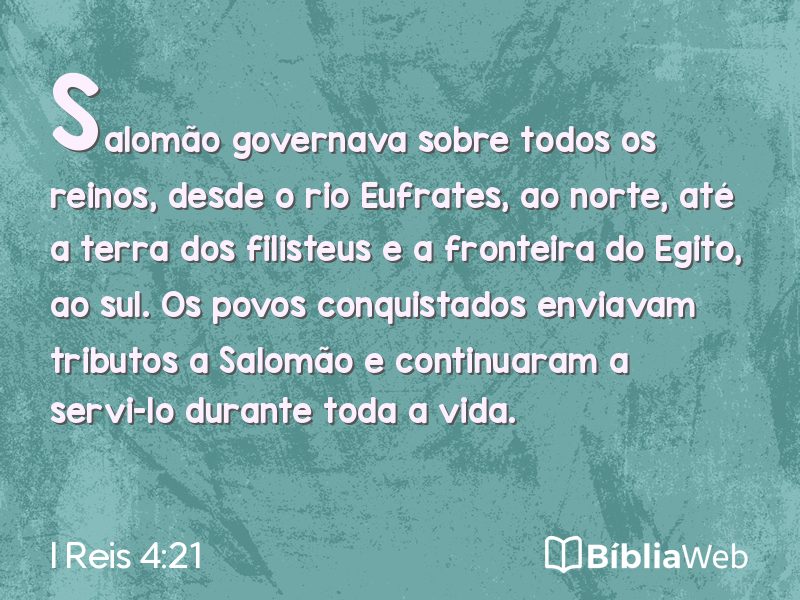 I Reis 4:21 em imagem para compartilhar