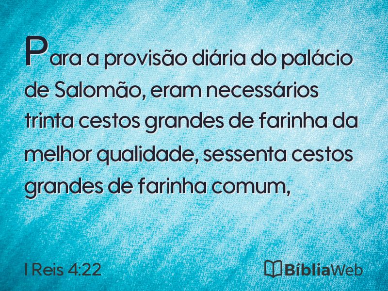 I Reis 4:22 em imagem para compartilhar
