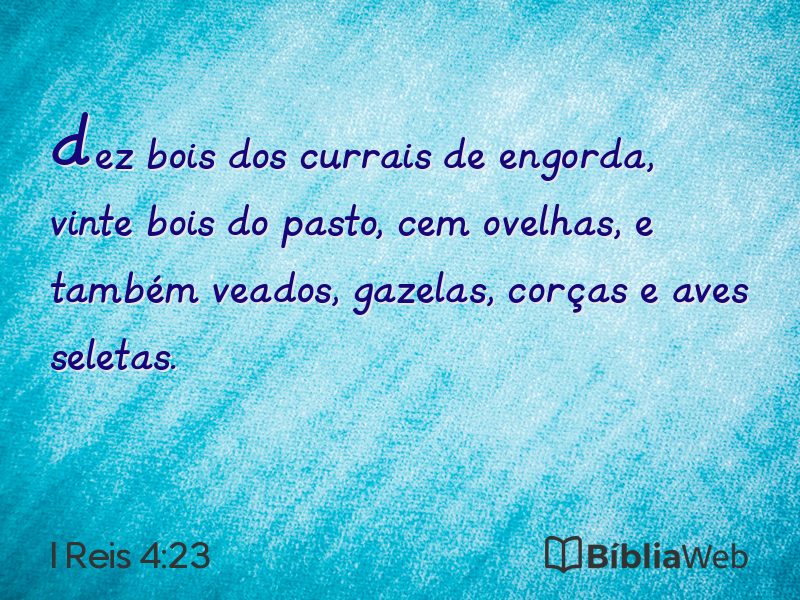 I Reis 4:23 em imagem para compartilhar