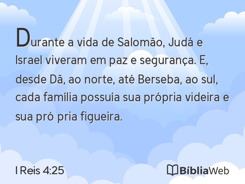 I Reis 4:25 em imagem para compartilhar