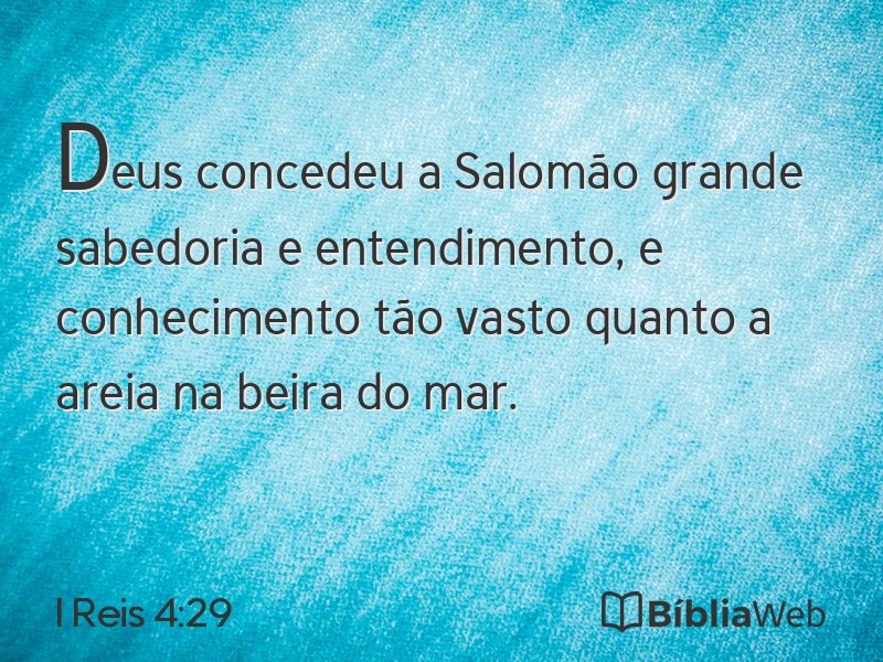 I Reis 4:29 em imagem para compartilhar